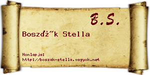 Boszák Stella névjegykártya